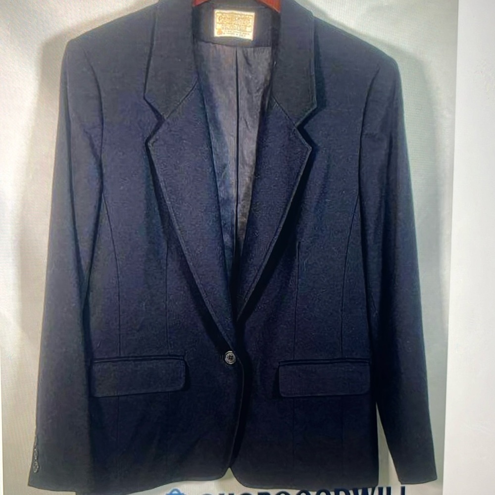Size 14 Pendleton Black Pure Virgin Wool Blazer